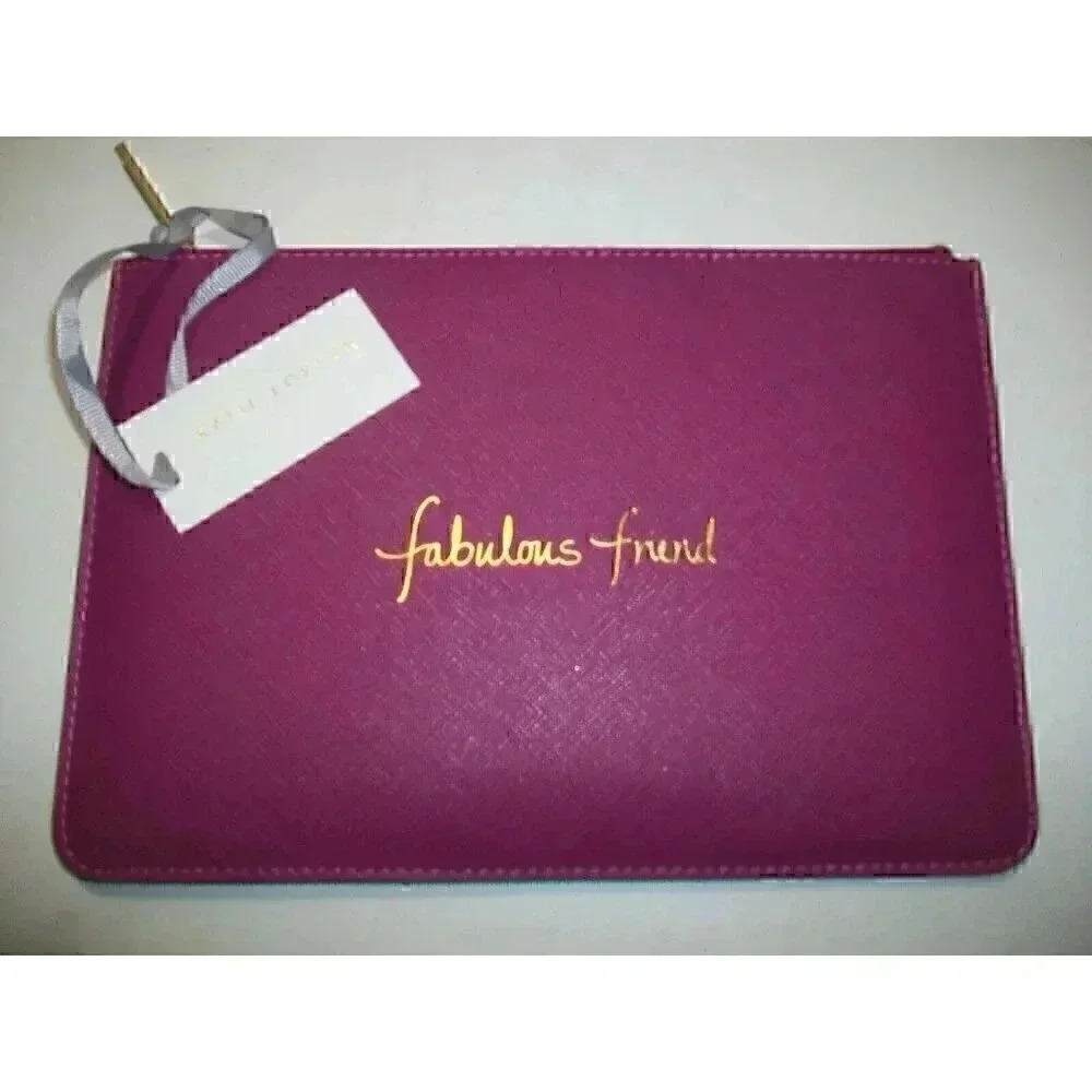 NWT Katie Loxton London Fabulous Friend Makeup Bag Fusia Pink Gold Zippered